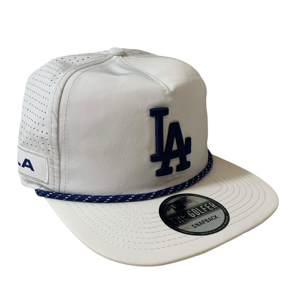 Los Angeles Dodgers New Era White The Golfer Royal Blue Rope Adjustable Hat